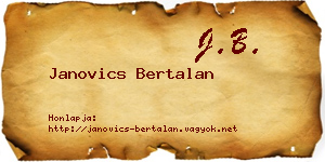 Janovics Bertalan névjegykártya