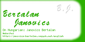 bertalan janovics business card